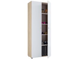 ebuy24 Vandoll schoenenkast 2 deuren eik decor, wit.