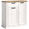 ebuy24 Panto schoenenkast 2 deuren, 1 lade wit,eik decor.