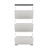 ebuy24 Shoelove schoenenkast 3 kleppen 60x130cm wit,grijs.