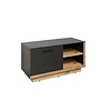 ebuy24 Synnax bank 1 klep, 2 planken grijs,eik decor.