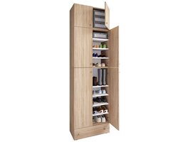 ebuy24 LonaXXL schoenenkast 6 deuren 1 lade eik decor.