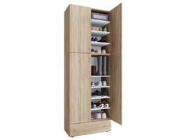 ebuy24 LonaXXL schoenenkast 4 deuren 1 lade eik decor.