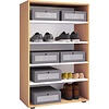 ebuy24 LonaXL5 schoenenkast 5 planken beuken decor.