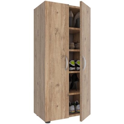 ebuy24 Ulas5 schoenenkast 2 deuren eik decor.