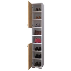 ebuy24 GadosM schoenenkast 2 deuren 2 planken eik decor.