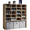 ebuy24 Hinsol XL schoenenkast 20 vakken en 1 breed vakSonoma eiken decor.