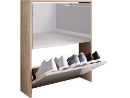 ebuy24 StidoL schoenenkast 2 kleppen spiegel eik decor.