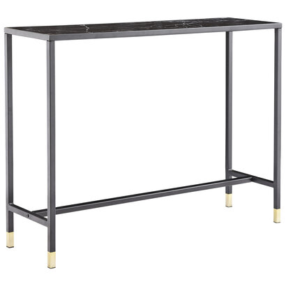 ebuy24 Dipp sidetable 30x100 cm glas zwart marmor decor.