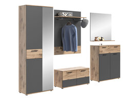 ebuy24 Mason garderobe opstelling 6 deuren, 1 lade eik decor.