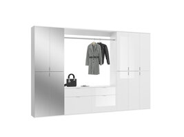ebuy24 ProjektX garderobe opstelling 12 deuren, 2 laden wit.
