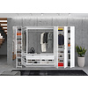 ebuy24 ProjektX garderobe opstelling 12 deuren, 2 laden wit.