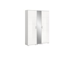 ebuy24 Prego garderobe opstelling 3 delen hoog glans wit, wit.