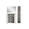 ebuy24 Prego garderobe opstelling 3 delen hoog glans wit, wit.