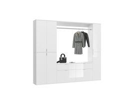 ebuy24 ProjektX garderobe opstelling 8 deuren, 2 laden wit.
