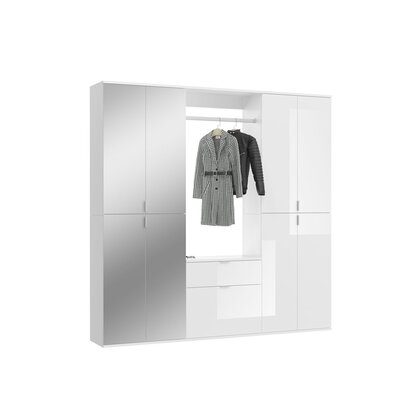 ebuy24 ProjektX garderobe opstelling 9 deuren, 1 lade wit.