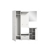 ebuy24 Prego garderobe opstelling 5 delen hoog glans wit, wit.