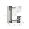 ebuy24 Prego garderobe opstelling 5 delen hoog glans wit, wit.