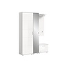 ebuy24 Prego garderobe opstelling 4 delen hoog glans wit, wit.