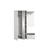 ebuy24 Prego garderobe opstelling 4 delen hoog glans wit, wit.