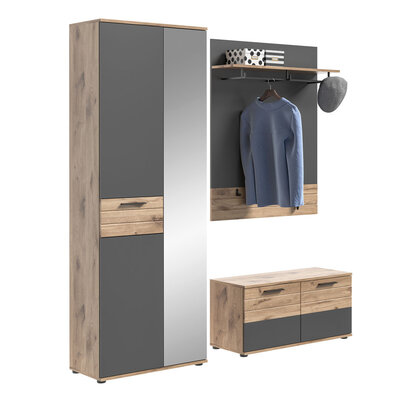 ebuy24 Mason garderobe opstelling 4 deuren eik decor.