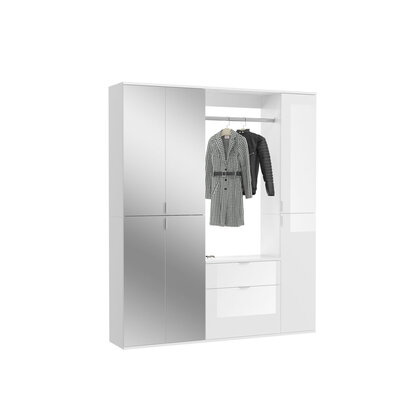 ebuy24 ProjektX garderobe opstelling 7 deuren, 1 lade wit.