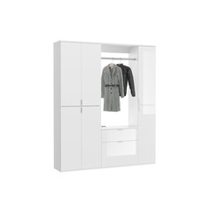 ebuy24 ProjektX garderobe opstelling 7 deuren, 1 lade wit.