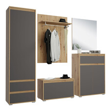 ebuy24 Torino garderobe opstelling 4 deuren, 3 laden eik decor.