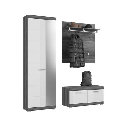 ebuy24 Scout garderobe opstelling 4 deuren grijs.