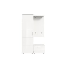 ebuy24 Prego garderobe opstelling 3 delen hoog glans wit, wit.