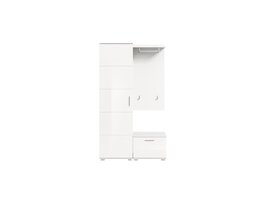 ebuy24 Prego garderobe opstelling 3 delen hoog glans wit, wit.