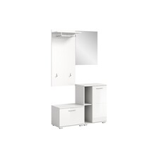 ebuy24 Prego garderobe opstelling 4 delen hoog glans wit, wit.