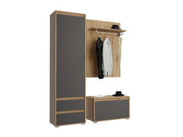 ebuy24 Torino garderobe opstelling 2 deuren, 2 laden eik decor.