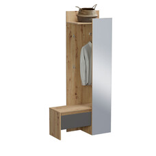 ebuy24 Torino garderobe opstelling 3 haken eik decor.