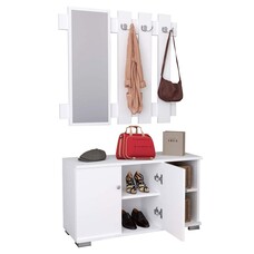 ebuy24 GadosXL garderobe opstelling 2 deuren 2 planken wit.