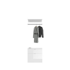 ebuy24 ProjektX garderobe opstelling 1 deur, 1 lade wit.