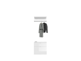 ebuy24 ProjektX garderobe opstelling 1 deur, 1 lade wit.