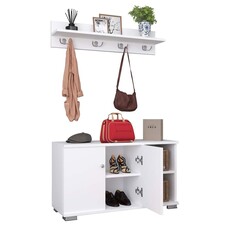 ebuy24 GadosL garderobe opstelling 2 deuren 2 planken wit.