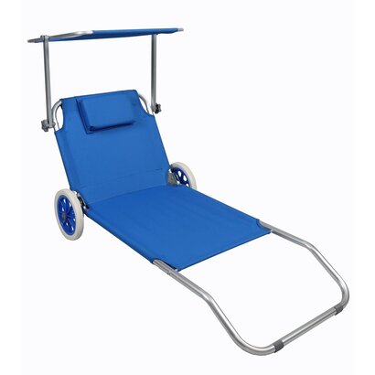 ebuy24 Klara ligstoel inklapbaar met handvat, wielen en dak blauw.