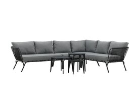 ebuy24 Roxo loungeset 4 delen grijs,zwart.