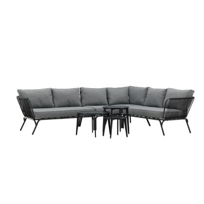 ebuy24 Roxo loungeset 4 delen grijs,zwart.