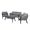 ebuy24 Virya tuinmeubelset 4 delen zwart, grijs.