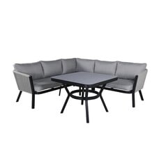 ebuy24 Virya loungeset 2 delen grijs,zwart.