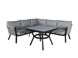 ebuy24 Virya loungeset 2 delen grijs,zwart.