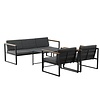 ebuy24 Dakar tuinmeubelset 5 delen zwart, donkergrijs.