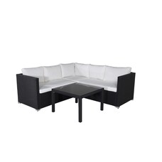 ebuy24 Kuba loungeset 2 delen wit,zwart.