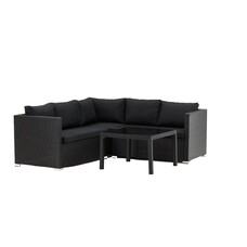 ebuy24 Kuba loungeset 2 delen zwart,zwart.