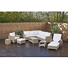 ebuy24 Gram tuinbank hoek, incl. kussen, naturel en off white.