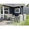 ebuy24 Gram tuinbank 3 persoons, incl. kussen, naturel en off white.