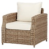 ebuy24 Gram fauteuil tuin model 1, incl. kussen, naturel en off white.