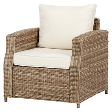 ebuy24 Gram fauteuil tuin model 1, incl. kussen, naturel en off white.